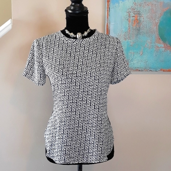 Ann Taylor Loft/ Blue/ White / Print/  Blouse - Picture 7 of 13
